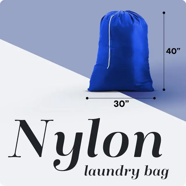 Alt view image 2 of 7 - Extra Large Heavy Duty Laundry Bag 30" x 40" Durable Nylon, Locking Drawstring Closure, Machine Washable, Fits Laundry Basket, Travel & Dorm Dirty Clothes Organizer, Royal Blue