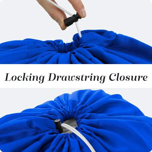 Alt view image 6 of 7 - Extra Large Heavy Duty Laundry Bag 30" x 40" Durable Nylon, Locking Drawstring Closure, Machine Washable, Fits Laundry Basket, Travel & Dorm Dirty Clothes Organizer, Royal Blue