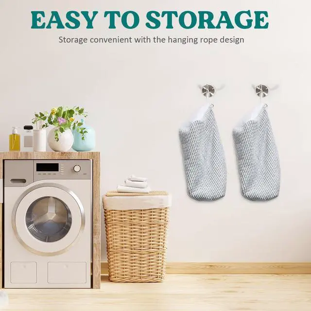 Alt view image 7 of 7 - Shoe Washing Machine Bag 2 Pack, 360°Deep Clean Durable Shoes Laundry Bag for Washer and Dryer, Reusable Shoe Cleaner Bags, Sneaker Washing Machine Bag, Gray