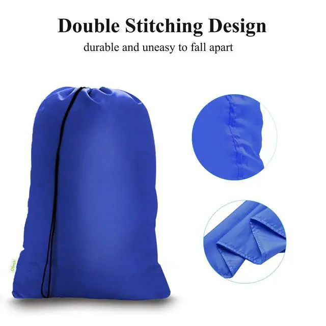 Alt view image 5 of 7 - 28x45 inch Extra Large Laundry Bag 2 Pack Drawstring Laundry Hamper Bag Heavy Duty Dirty Clothes Bag Washable Organizer Storage for Camp Drying Do Not Exceed 176 Blue