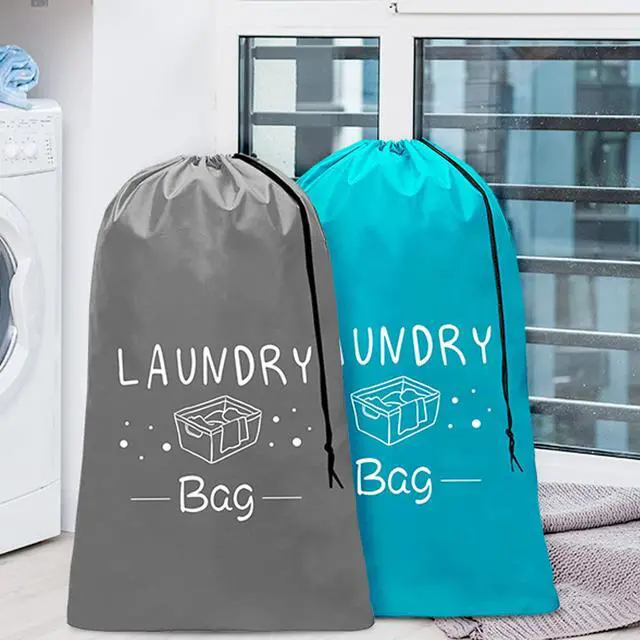 Alt view image 2 of 7 - 2 Pack Extra Large Travel Laundry Bag, Dirty Clothes Organizer with Drawstring,Heavy Duty Travel Laundry Bags,Easy Fit a Laundry Hamper Travel Essentials
