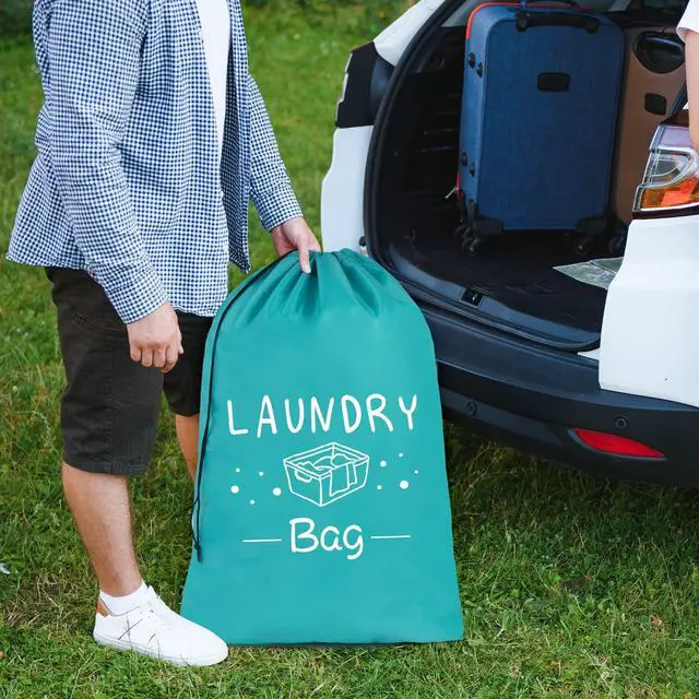 Alt view image 3 of 7 - 2 Pack Extra Large Travel Laundry Bag, Dirty Clothes Organizer with Drawstring,Heavy Duty Travel Laundry Bags,Easy Fit a Laundry Hamper Travel Essentials