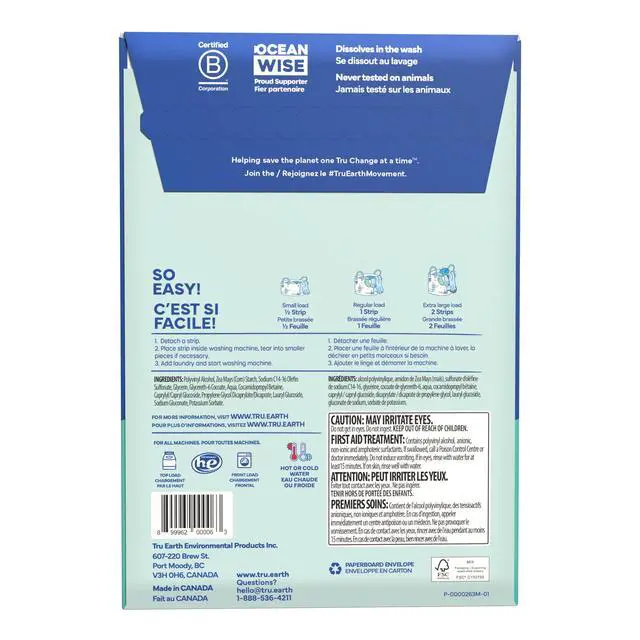 Alt view image 3 of 7 - Compact Dry Laundry Detergent - Up to 128 Loads (64 Sheets) - Paraben-Free - Original Eco-Strip Liquidless Detergent, Travel | Packaging May Vary