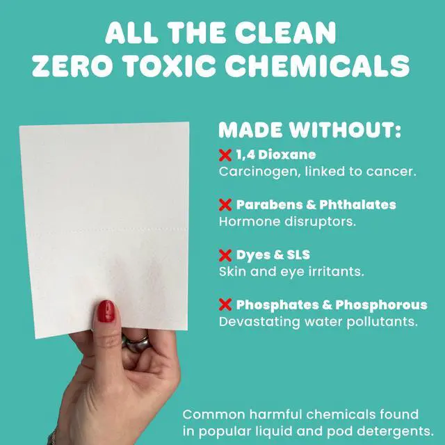Alt view image 3 of 7 - Laundry Detergent Sheets - 3 Enzymes, Skin Safe, Non-Toxic Clean