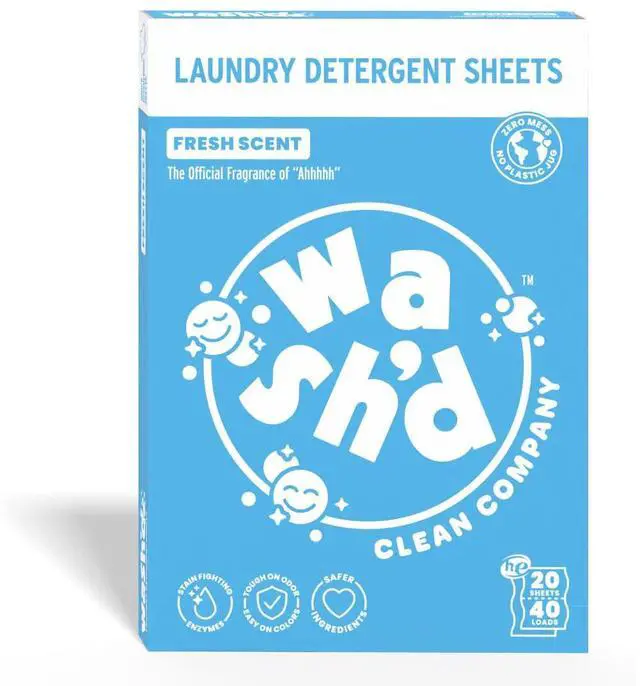 Main image of Laundry Detergent Sheets - 3 Enzymes, Skin Safe, Non-Toxic Clean