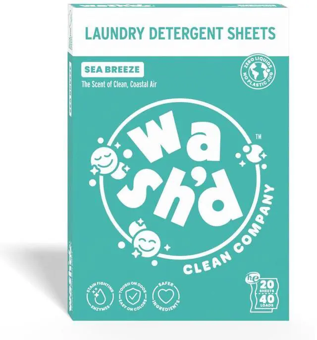 Main image of Laundry Detergent Sheets - 3 Enzymes, Skin Safe, Non-Toxic Clean