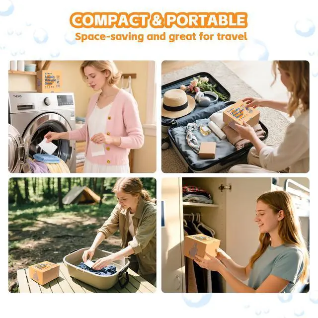 Alt view image 7 of 7 - Laundry Detergent Sheets - Laundry Sheets, 400 Loads, Eco-Friendly, Plastic-Free, Fresh Linen Scent, Space Saving, Fast Dissolve & Hypoallergenic