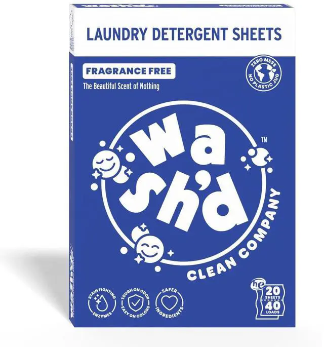 Main image of Laundry Detergent Sheets - 3 Enzymes, Skin Safe, Non-Toxic Clean