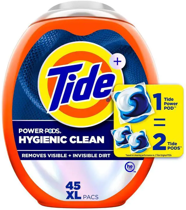 Main image of Hygienic Clean Power PODS Laundry Detergent Pacs, Original Scent, 45 Count, Removes Visible and Invisible Dirt