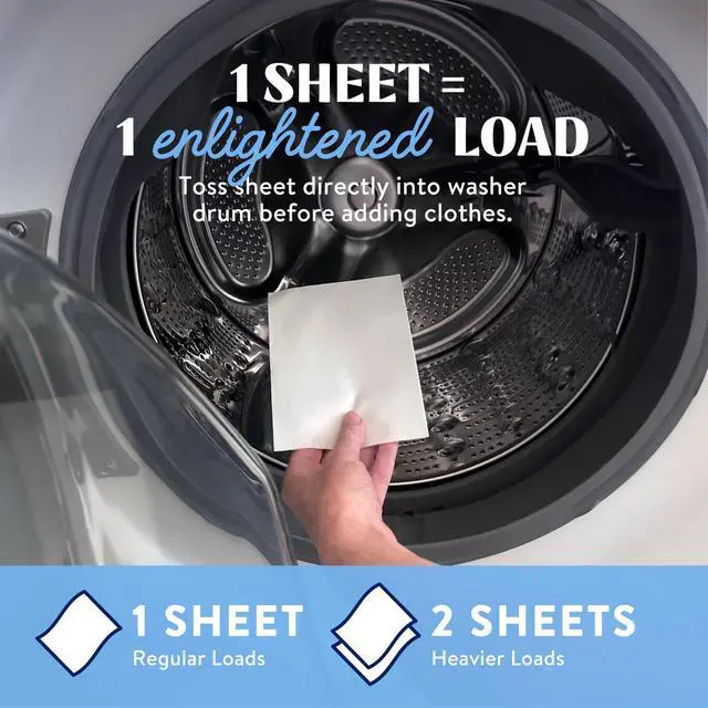 Alt view image 4 of 7 - Laundry Detergent Sheets - Resealable Box - 3 Stain Fighting Enzymes - Fresh Linen - 60 Loads - Free of Harsh Chemicals - No Mess - No Plastic Waste
