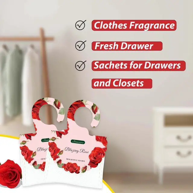 Alt view image 2 of 7 - 15 Packs Scented Sachets Bag for Drawers and Closets, Hanging Closet Freshener for Home Fragrance Sachet, Long-Lasting Drawer Deodorizer Smell Goods for House (Blazing Rose)