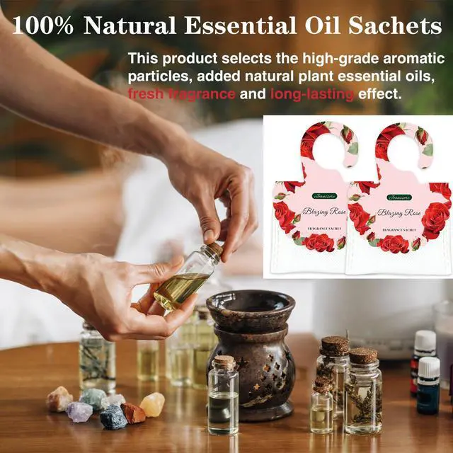 Alt view image 3 of 7 - 15 Packs Scented Sachets Bag for Drawers and Closets, Hanging Closet Freshener for Home Fragrance Sachet, Long-Lasting Drawer Deodorizer Smell Goods for House (Blazing Rose)