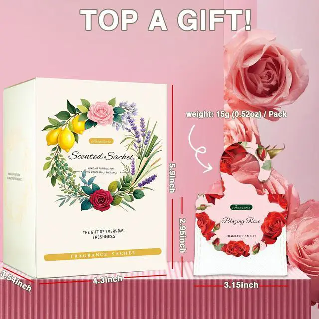 Alt view image 7 of 7 - 15 Packs Scented Sachets Bag for Drawers and Closets, Hanging Closet Freshener for Home Fragrance Sachet, Long-Lasting Drawer Deodorizer Smell Goods for House (Blazing Rose)