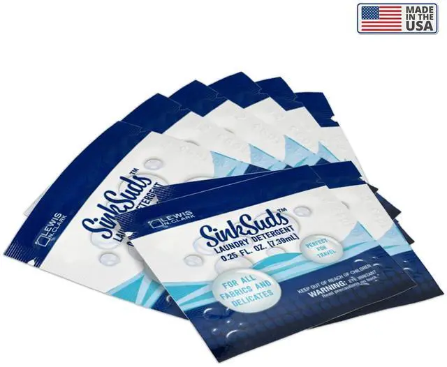 Alt view image 6 of 6 - SinkSuds Laundry Detergent, Travel Size Liquid Soap, TSA Compliant, Safe For All Fabrics, 8 Packets (Packaging May Vary)