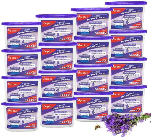 Main image of Moisture Absorbers, 10.5 Oz Humidity Absorber Boxes Attracts Extra Moisture from Your Bathroom, Closet, Kitchen & Study, Dehumidifier, Odor Eliminator for Closet (Lavender Scent), 16 Packs