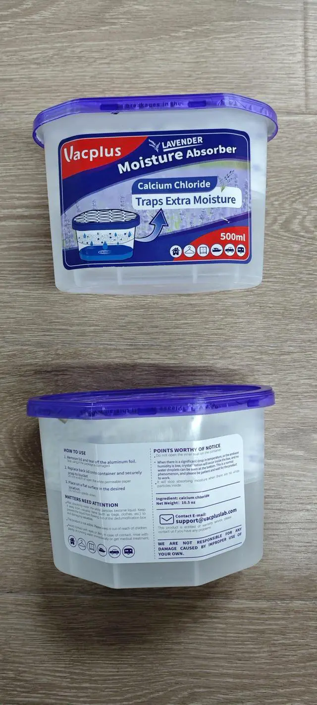 Alt view image 2 of 3 - Moisture Absorbers, 10.5 Oz Humidity Absorber Boxes Attracts Extra Moisture from Your Bathroom, Closet, Kitchen & Study, Dehumidifier, Odor Eliminator for Closet (Lavender Scent), 16 Packs
