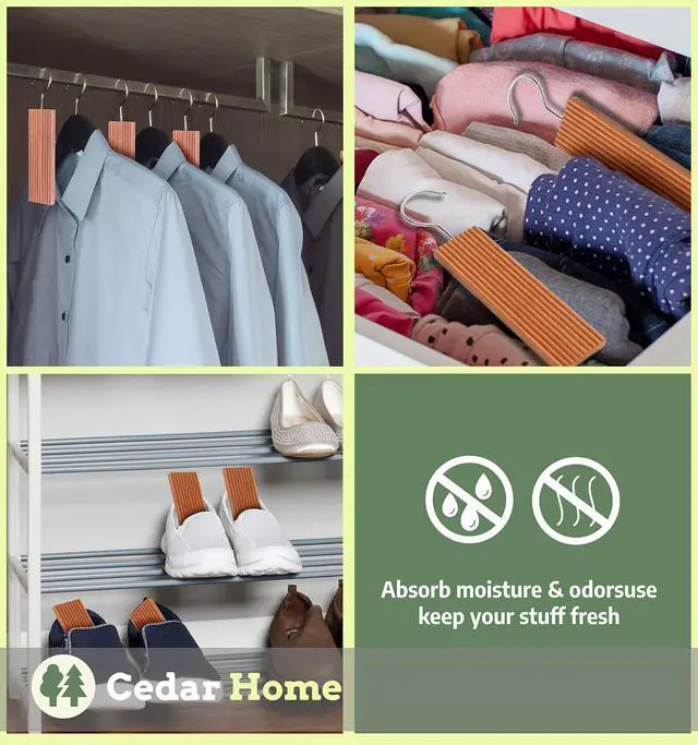 Alt view image 3 of 7 - Cedar Hyde Cedar Blocks for Clothes Storage | Cedar Hang Ups & Cedar Balls | Dresser Drawer Freshener Odor Eliminator | 22 Pieces, 12 Cedar Hang Ups & Bonus 10 Cedar Balls | U.S.A Seller