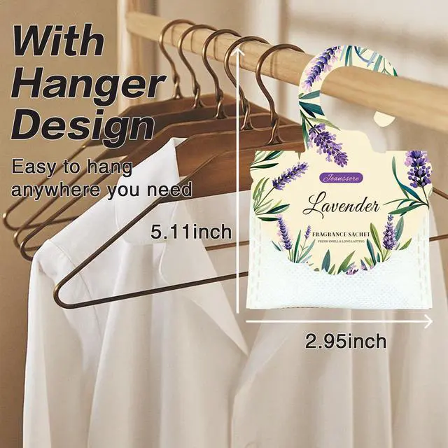Alt view image 2 of 7 - 15 Packs Lavender Scented Sachets Bag for Drawers and Closets, Home Fragrance Sachet, Long-Lasting Hanging Closet Deodorizer Smell Goods for House