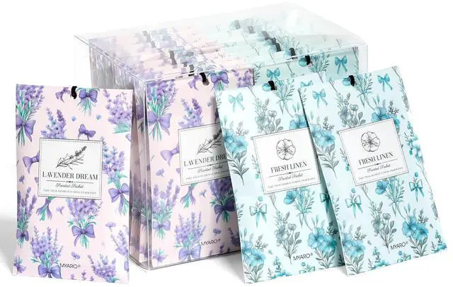 Main image of 20 Packs Lavender Linen Scent Sachet Long Lasting Closet Drawer Deodorizer Home Air Freshener Room Odor Eliminator