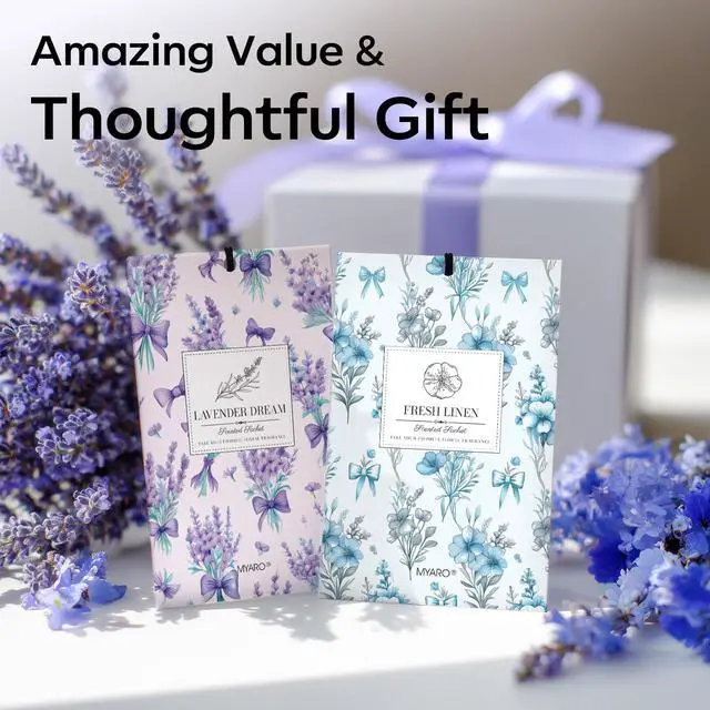Alt view image 5 of 7 - 20 Packs Lavender Linen Scent Sachet Long Lasting Closet Drawer Deodorizer Home Air Freshener Room Odor Eliminator