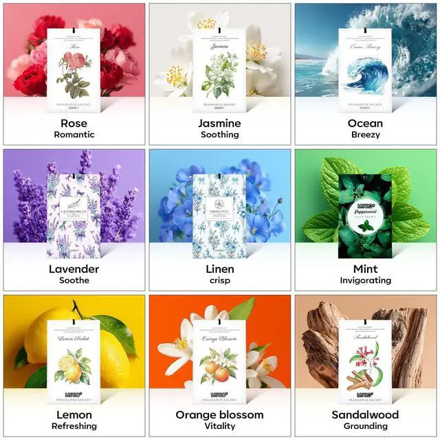 Alt view image 7 of 7 - 20 Packs Lavender Linen Scent Sachet Long Lasting Closet Drawer Deodorizer Home Air Freshener Room Odor Eliminator