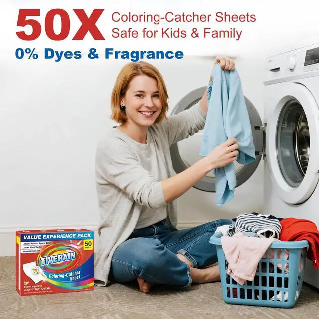 Alt view image 6 of 6 - Laundry Color Catchers Sheet 50 Count,Color Catchers for Laundry Allow Clothes Mixed Washes and Prevents Color Run,Color Grabber Laundry Sheets,Fragrance Free Color Remover for Clothes