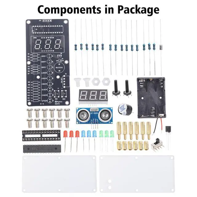 Alt view image 2 of 7 - Ultrasonic Ranging Alarm DIY Kit, HC-SR04 Ultrasonic Distance Sensor Soldering Practice Kit with LED Lights, STEM Soldering Electronic Projects for School Learning