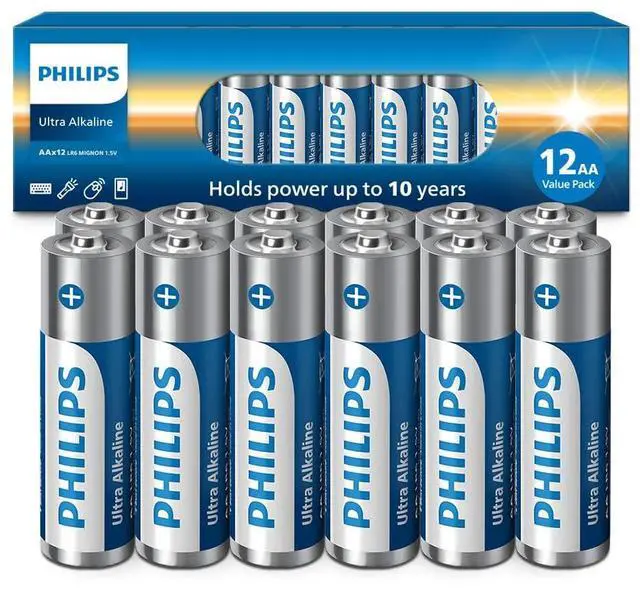 Main image of AA Batteries 12 Pack | 1.5v Ultra Alkaline Double A Battery | 132% More Power Then Industry Standard | Long-Lasting | 10-Year Shelf Life | Ideal for Indoor & Outdoor Use | Premium Performance.