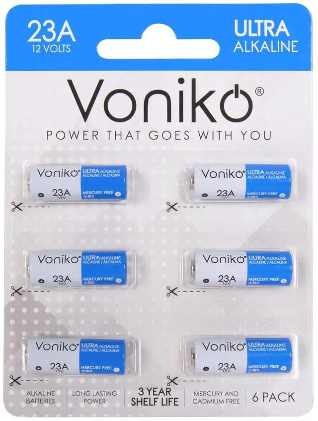 Main image of Alkaline Battery 23A - Ultra 23A Batteries (6-Pack) - Long Lasting 12 Volt A23 Battery for Doorbells and Power Remote