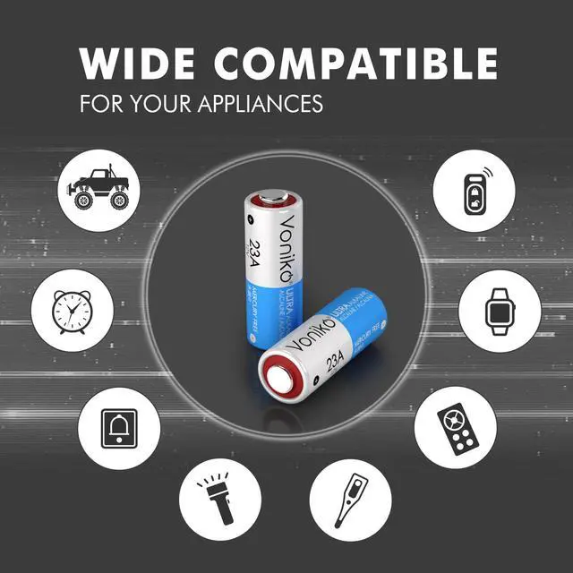 Alt view image 4 of 6 - Alkaline Battery 23A - Ultra 23A Batteries (6-Pack) - Long Lasting 12 Volt A23 Battery for Doorbells and Power Remote