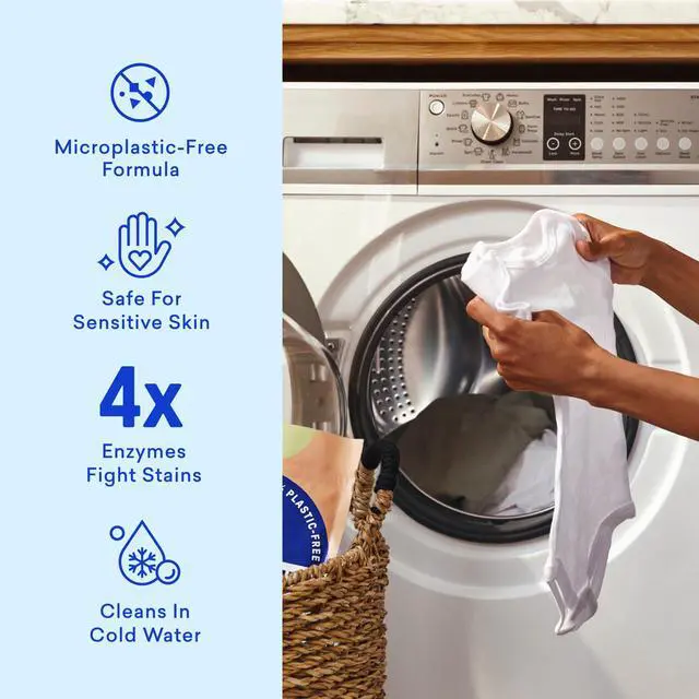 Alt view image 2 of 7 - Laundry Detergent Tablets, 36 Count, Plastic-Free Eco-Friendly, Fragrance Free and Clear, Safe for Sensitive Skin, No Harsh Chemicals, Lifts Tough Stains and Odors