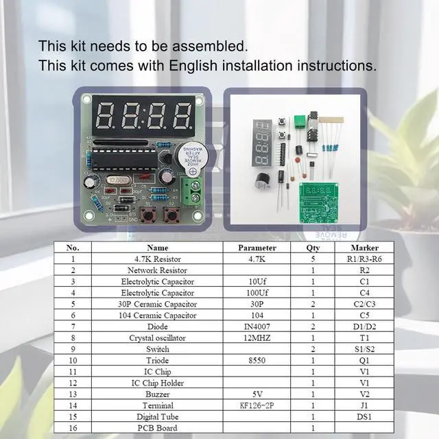 Alt view image 2 of 7 - Soldering Practice Kit 4-bit Clock Kit Electronics Kit DIY Kit Soldering Project Soldering Practice Kits Soldering Projects