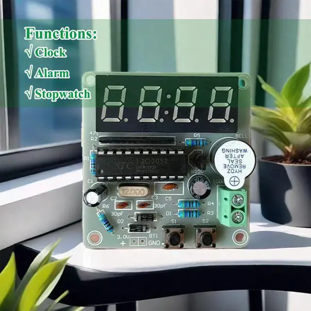 Alt view image 3 of 7 - Soldering Practice Kit 4-bit Clock Kit Electronics Kit DIY Kit Soldering Project Soldering Practice Kits Soldering Projects