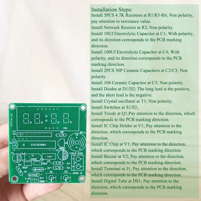 Alt view image 5 of 7 - Soldering Practice Kit 4-bit Clock Kit Electronics Kit DIY Kit Soldering Project Soldering Practice Kits Soldering Projects