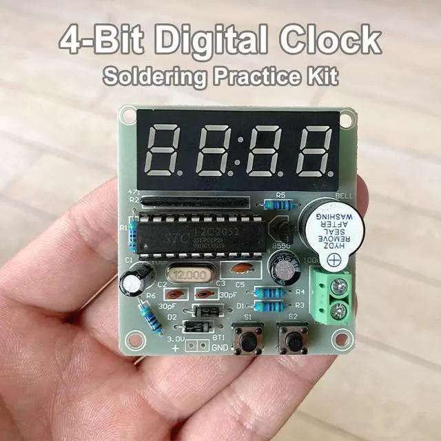 Alt view image 6 of 7 - Soldering Practice Kit 4-bit Clock Kit Electronics Kit DIY Kit Soldering Project Soldering Practice Kits Soldering Projects