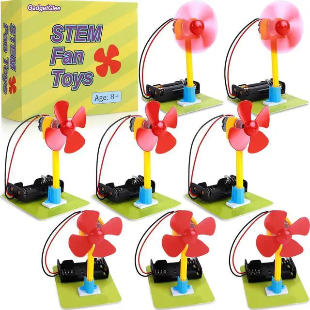 Main image of STEM Toys Science Kits, 8 Bulk Electric Circuit Kit for Kids Classroom, STEAM Activities Crafts Electrical Experiment 2nd 4th 5th Grade STEM Gifts, Build a Fan Activity Projects School Party Favors