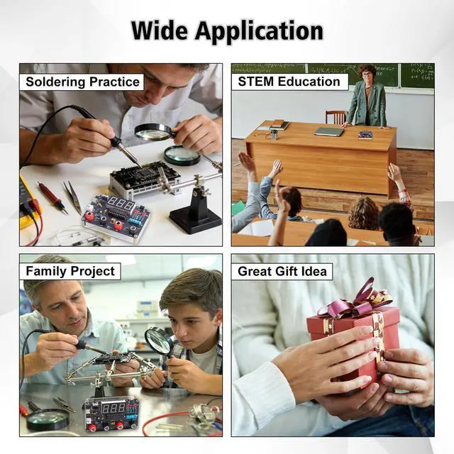 Alt view image 5 of 6 - DIY Digital Voltmeter & Ammeter Soldering Practice Kit, DC Voltage Current Meter with LED Display, Test Leads, Dual Power Electronics Kit STEM Learning Project for Beginners Teens Adults