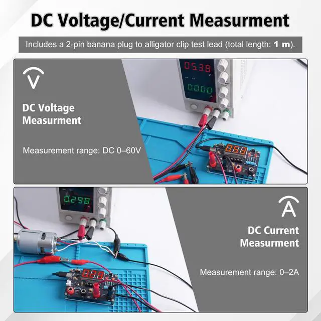 Alt view image 4 of 6 - DIY Digital Voltmeter & Ammeter Soldering Practice Kit, DC Voltage Current Meter with LED Display, Test Leads, Dual Power Electronics Kit STEM Learning Project for Beginners Teens Adults