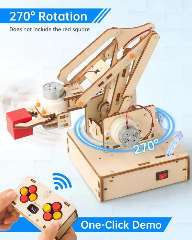 Alt view image 2 of 7 - Robot Arm Kits, Robotics for Kids Ages 8-12 14-16 STEM Toys, DIY Science Experiment Engineering Building Circuits Projects, Birthday Gifts for 9 10 11 13 14 15 16+ Year Old Boys Girls Teens Adults