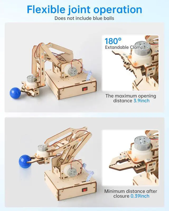 Alt view image 3 of 7 - Robot Arm Kits, Robotics for Kids Ages 8-12 14-16 STEM Toys, DIY Science Experiment Engineering Building Circuits Projects, Birthday Gifts for 9 10 11 13 14 15 16+ Year Old Boys Girls Teens Adults