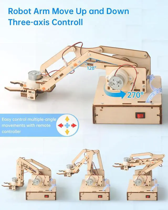 Alt view image 4 of 7 - Robot Arm Kits, Robotics for Kids Ages 8-12 14-16 STEM Toys, DIY Science Experiment Engineering Building Circuits Projects, Birthday Gifts for 9 10 11 13 14 15 16+ Year Old Boys Girls Teens Adults