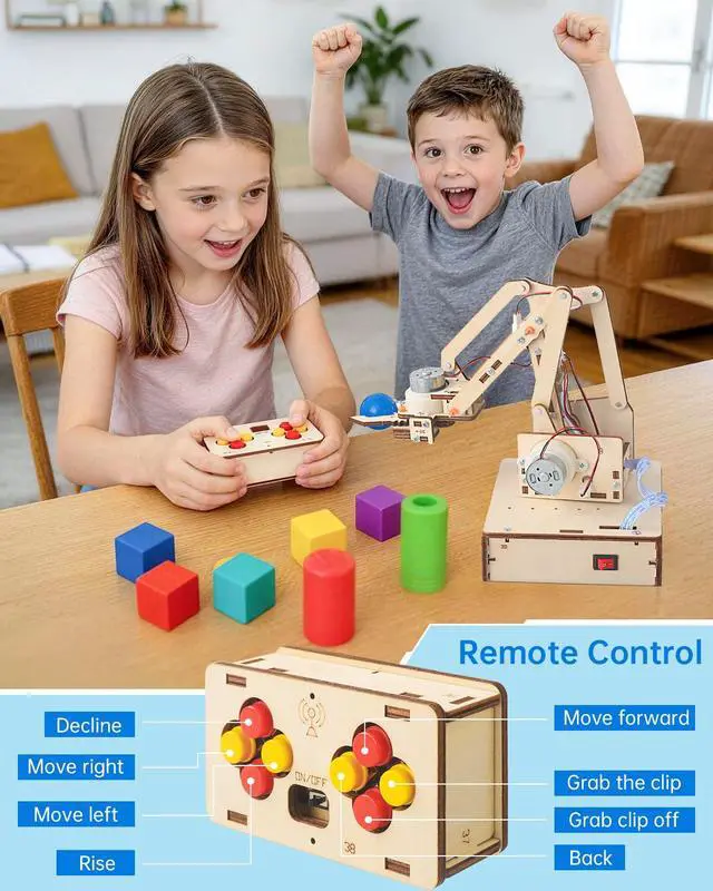 Alt view image 7 of 7 - Robot Arm Kits, Robotics for Kids Ages 8-12 14-16 STEM Toys, DIY Science Experiment Engineering Building Circuits Projects, Birthday Gifts for 9 10 11 13 14 15 16+ Year Old Boys Girls Teens Adults