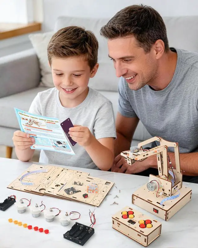Alt view image 5 of 7 - Robot Arm Kits, Robotics for Kids Ages 8-12 14-16 STEM Toys, DIY Science Experiment Engineering Building Circuits Projects, Birthday Gifts for 9 10 11 13 14 15 16+ Year Old Boys Girls Teens Adults