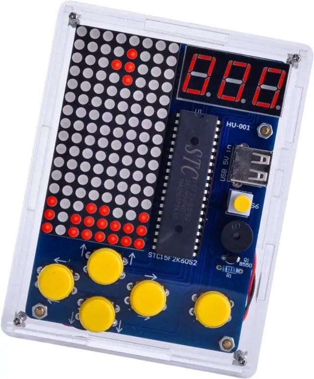 Main image of DIY Electronic Game Console Soldering Practice Kit, 4-in-1 Retro Games, LED Matrix Display, Educational Soldering Practice Project