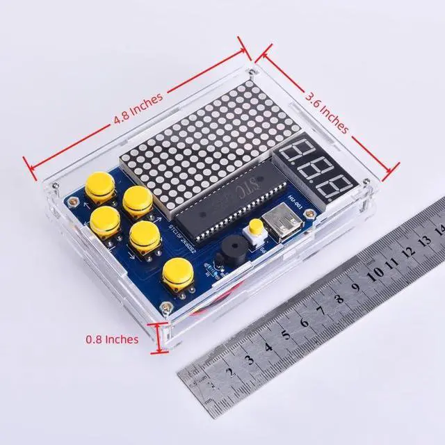 Alt view image 7 of 7 - DIY Electronic Game Console Soldering Practice Kit, 4-in-1 Retro Games, LED Matrix Display, Educational Soldering Practice Project