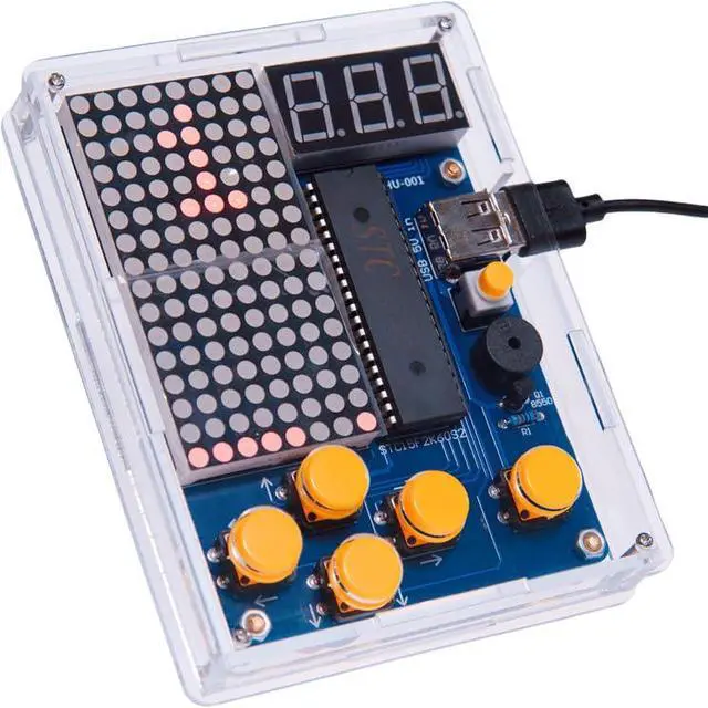 Alt view image 4 of 7 - DIY Electronic Game Console Soldering Practice Kit, 4-in-1 Retro Games, LED Matrix Display, Educational Soldering Practice Project