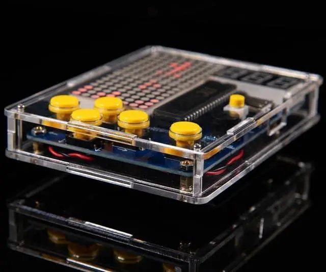 Alt view image 6 of 7 - DIY Electronic Game Console Soldering Practice Kit, 4-in-1 Retro Games, LED Matrix Display, Educational Soldering Practice Project