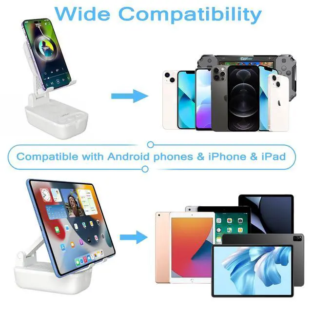 Alt view image 3 of 7 - Gifts for Men Women, from Wife,IPX7 Waterproof Cell Phone Stand with Bluetooth Speaker,Anti-Slip Design Shower Phone Speaker with HD Stereo Sound, Compatible for Any Smartphone/Tablet