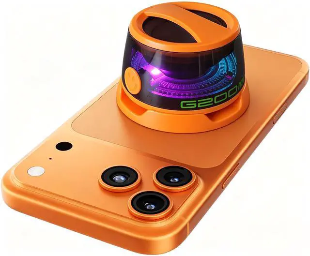 Main image of G200 Magnetic Bluetooth Speaker, Mini Portable Speaker with RGB Lights, Magnetic Phone Speaker for iPhone/Android, Compact Travel Gadget Gifts for Teenage Boys 16-18, Orange