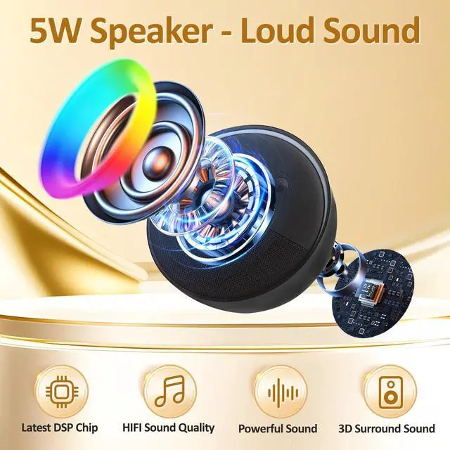Alt view image 5 of 7 - Portable Bluetooth Speaker, Mini Speaker Bluetooth 5,12-Hour Playtime, Wireless, Speaker for Home Cute Fashion Style for Bedroom Kitchen Desk Office Party Outdoor Travel